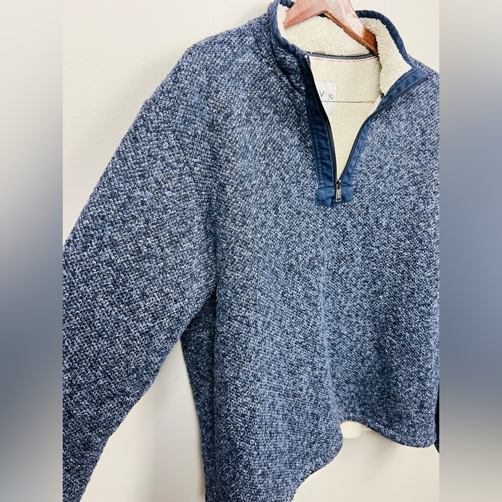 Orvis Blue Sherpa-Lined 1/4 Zip Pullover – Heathered Fleece Sweater – Size XL - Picture 14 of 14